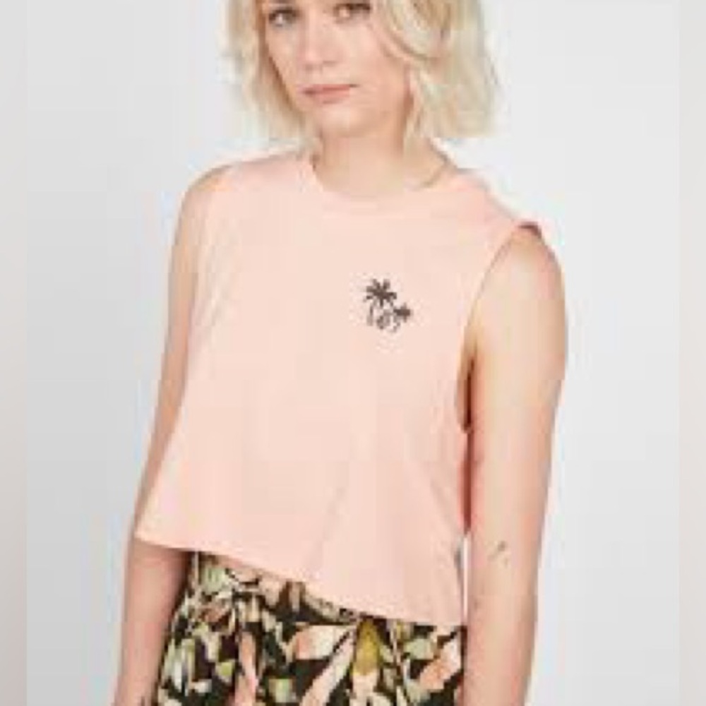 Volcom Stone Hour Pink Crop Tee (L)